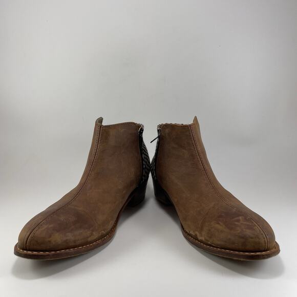 The Root Collective Lee Slip On Booties Womens Size 10 Brown Leather Woven - Picture 9 of 11